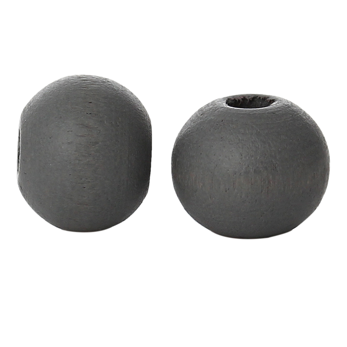 Picture of Natural Wood Spacer Beads Round Dark Gray About 6mm Dia, Hole: Approx 2.1mm, 1000 PCs
