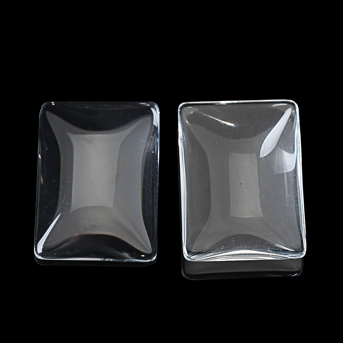 Picture of 3 PCs Glass Dome Seals Cabochon Rectangle Flatback Transparent Clear 25mm x 18mm