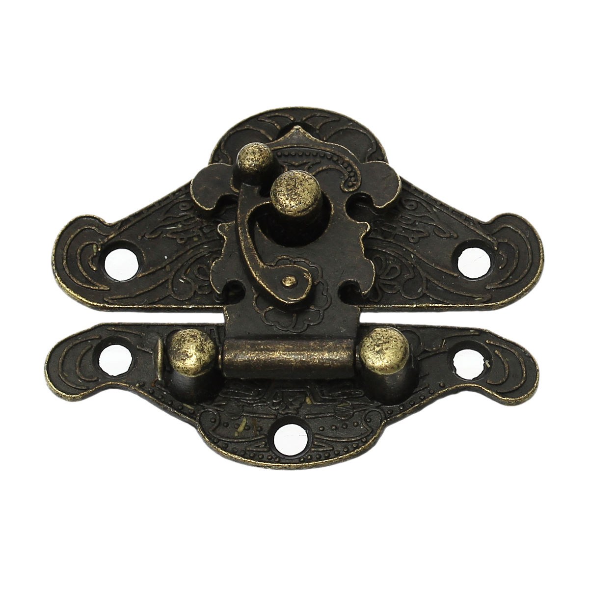 Picture of Zinc Based Alloy Cabinet Box Lock Catch Latches Hardware Antique Bronze 4.8cm x3.8cm(1 7/8" x1 4/8"), 5 Sets