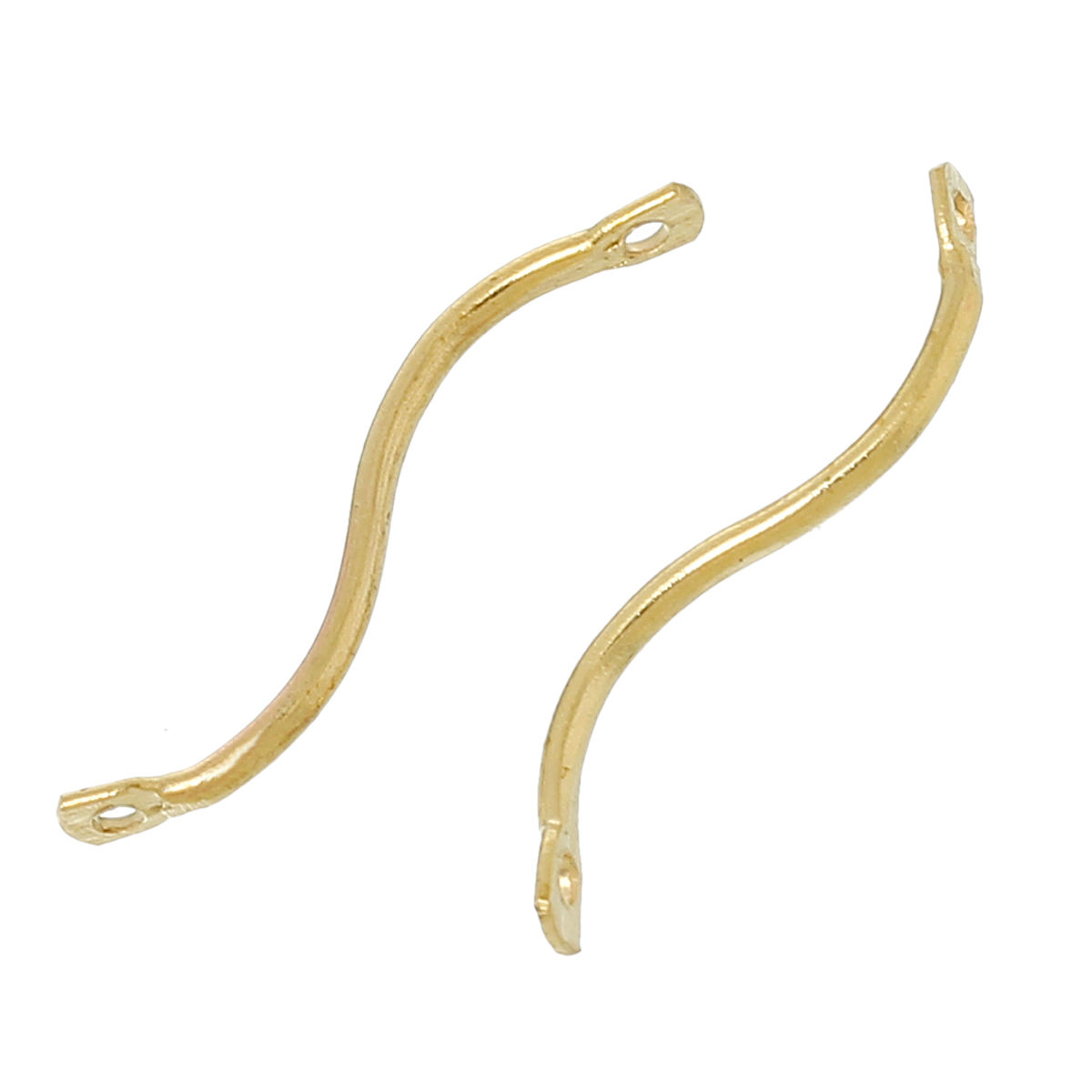 Picture of Brass Charm Pendants For Earrings S-shaped Brass Tone 21mm( 7/8") x 2mm( 1/8"), 200 PCs