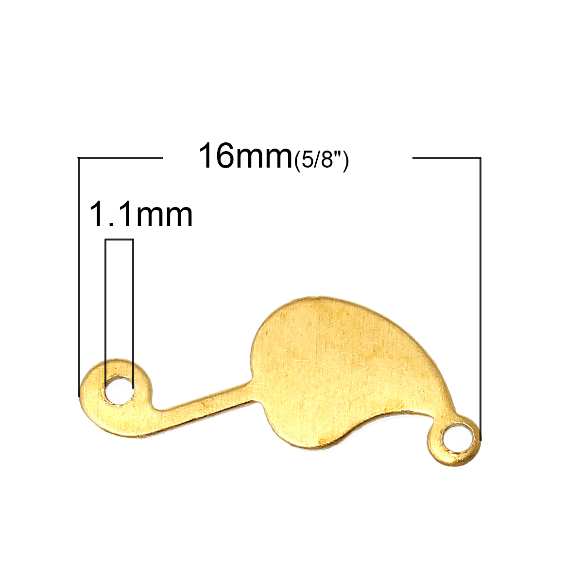 Изображение Латунь Коннекторы фурнитуры Лист Латунный Цвет 16мм x 9мм, 15 ШТ