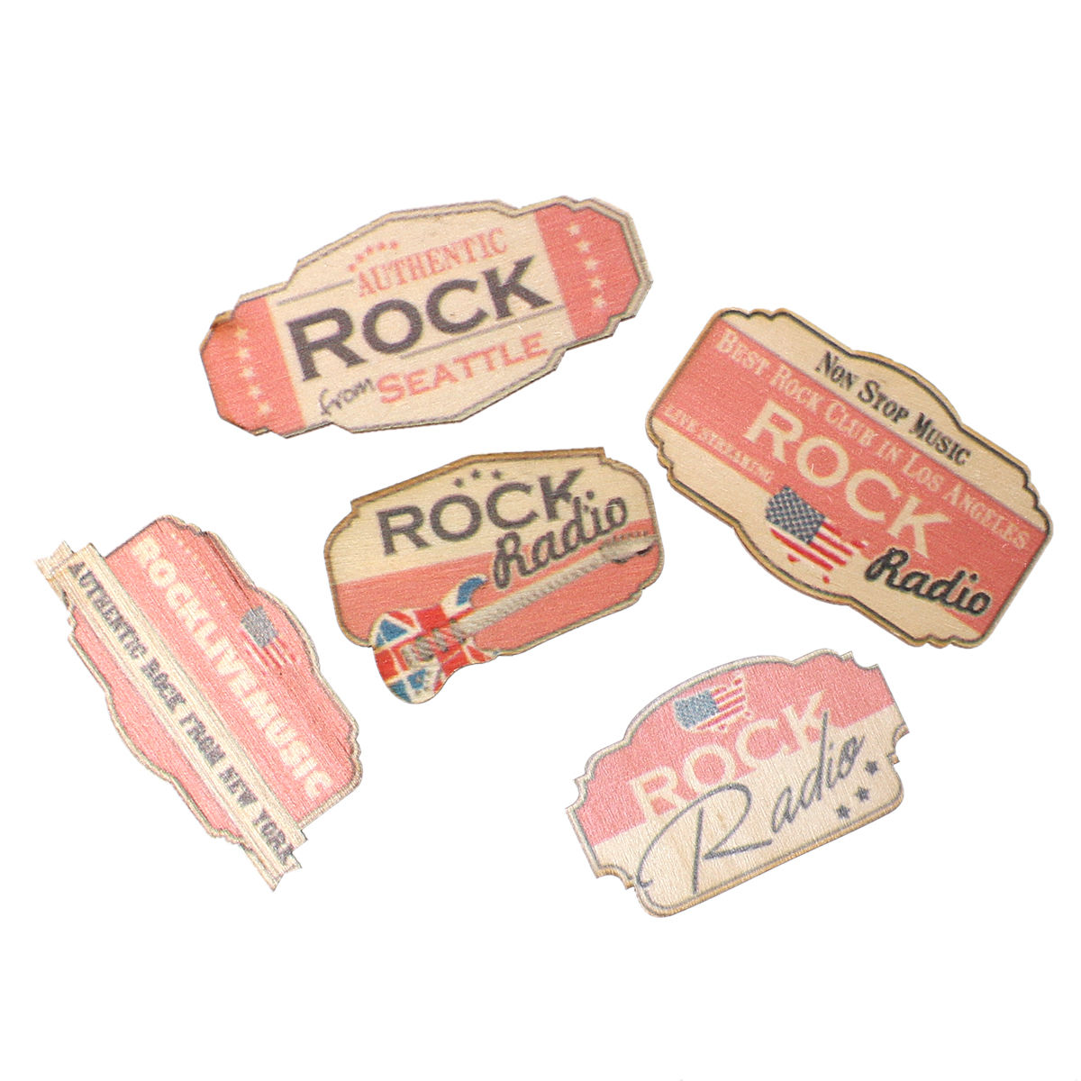 Picture of Wood Embellishments Findings Natural At Random Pattern 7cm x3.5cm(2 6/8" x1 3/8") - 5.2cm x3.1cm(2" x1 2/8") , 30 PCs