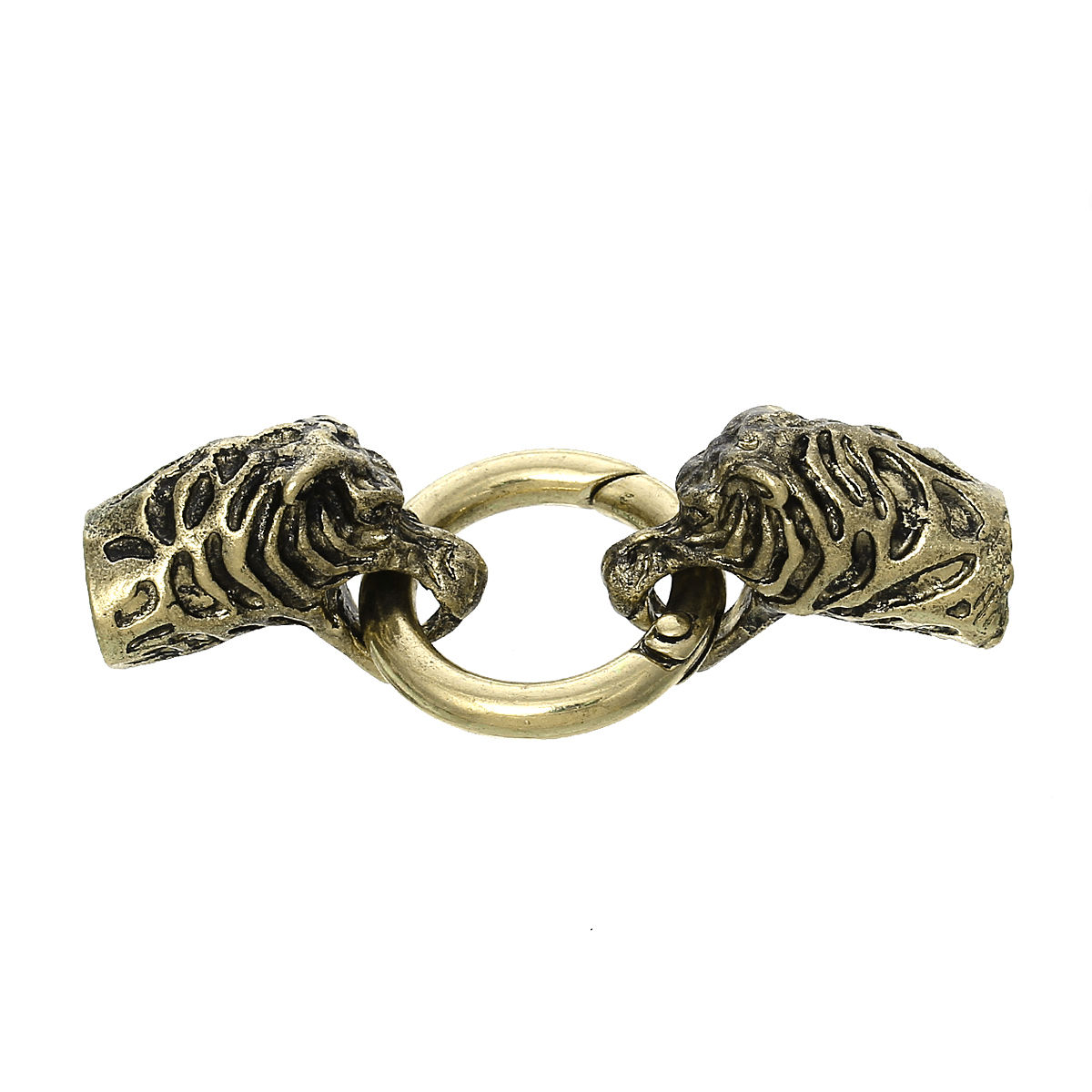 Imagen de Cierres de Gancho Aleación del Metal Del Zinc de Leopard head , Tono Bronce y (ajusta a cuerda de 8mm) 6.1cm x 25mm, 2 Juegos