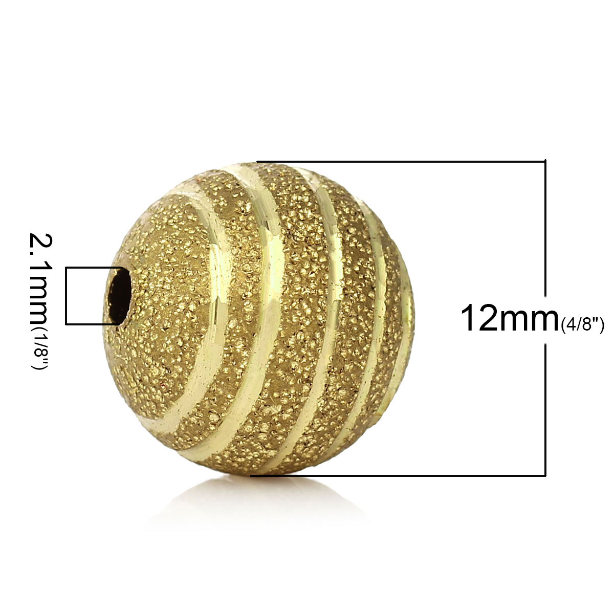 Picture of Brass Spacer Beads Sparkledust Round Gold Plated Circle Carved About 12mm( 4/8") Dia, Hole: Approx 2.1mm, 2 PCs