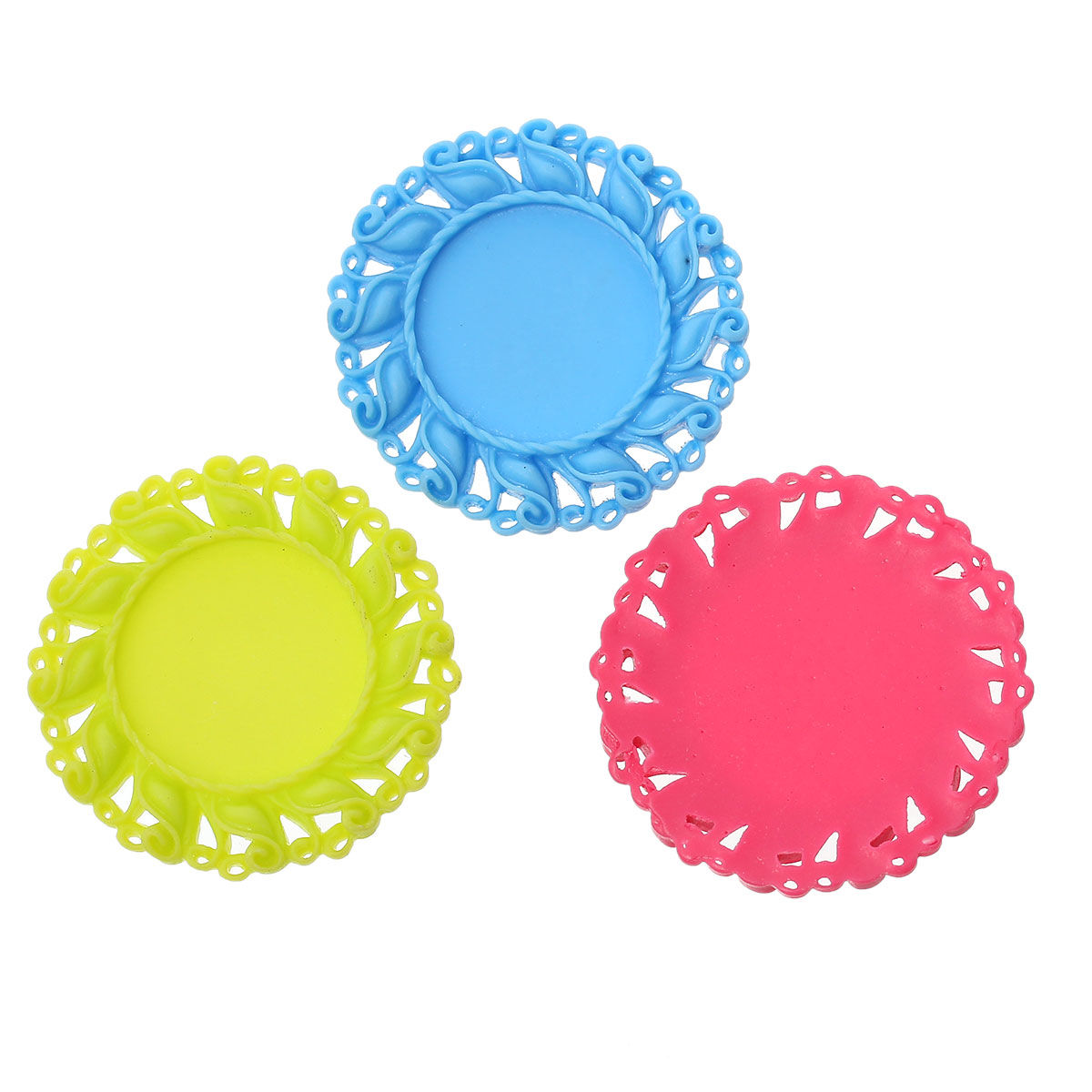 Picture of Resin Embellishments Round At Random Mixed Cabochon Settings (Fits 26mm Dia) 4.4cm(1 6/8") Dia, 20 PCs