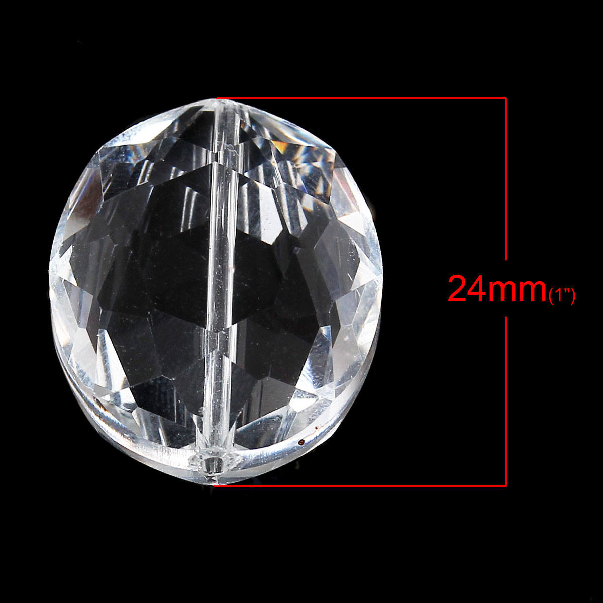 Imagen de Cuentas Vidrio Cristal de Óvalo , Transparente Facetas 24mm x 20mm, Agujero: acerca de 1.3mm, 10 Unidades