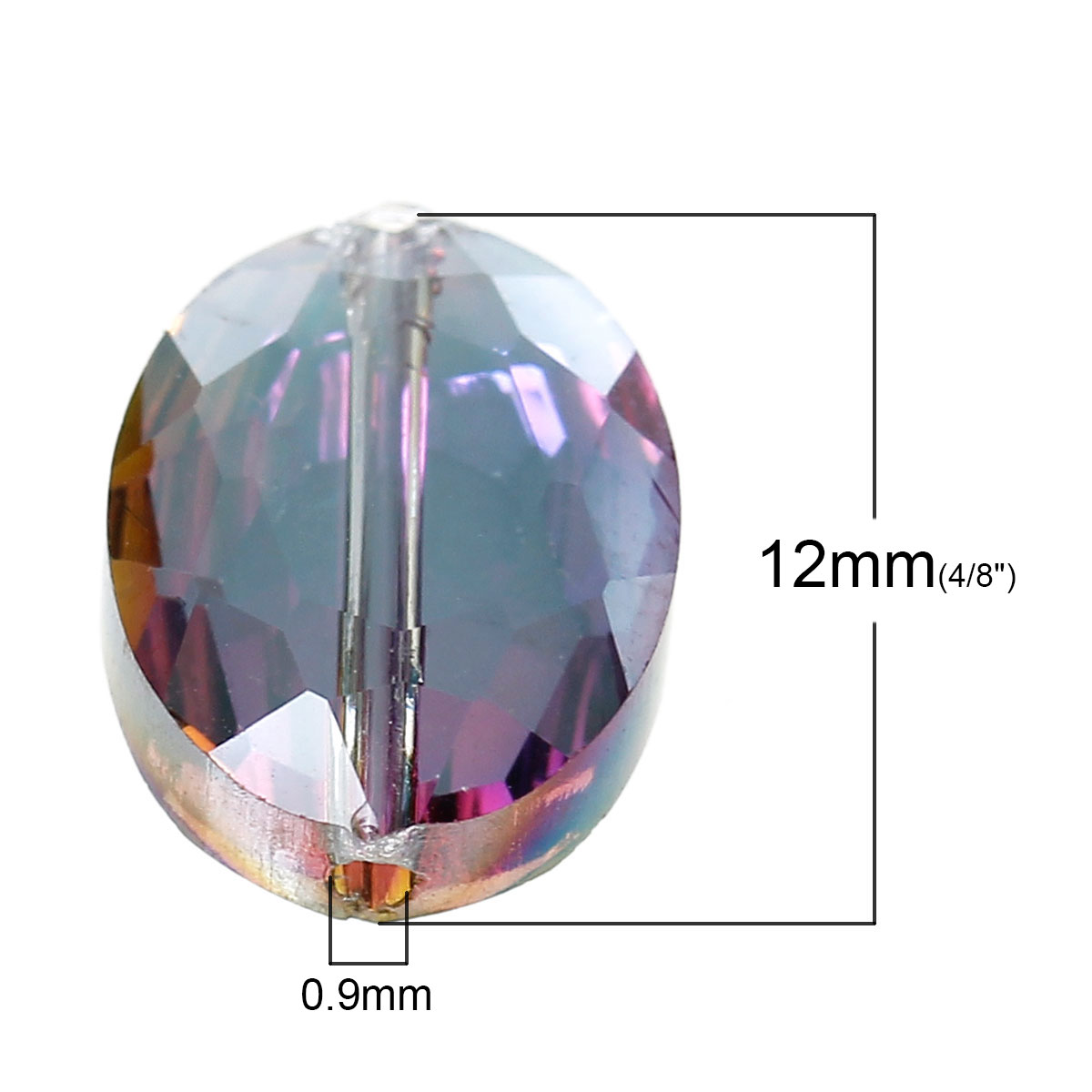 Imagen de Cuentas Vidrio Cristal de Óvalo , Púrpura Facetas Transparente 12mm x 9mm, Agujero: acerca de 0.9mm, 10 Unidades