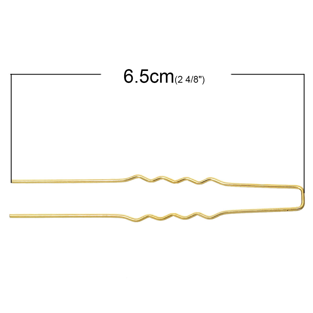 Picture of Iron Based Alloy Hairpin Bobby Pins U Shaped Golden 65mm x 10mm, 100 PCs