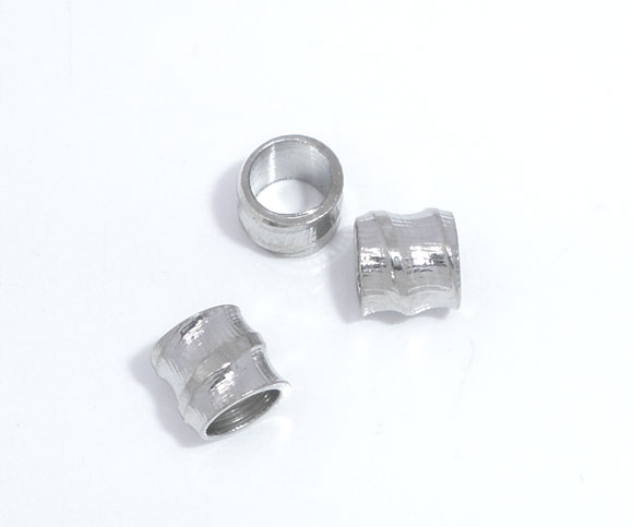 Picture of Copper European Style Snake Chain Screw Threads Silver Tone 4.2mm x 4mm, 100 PCs