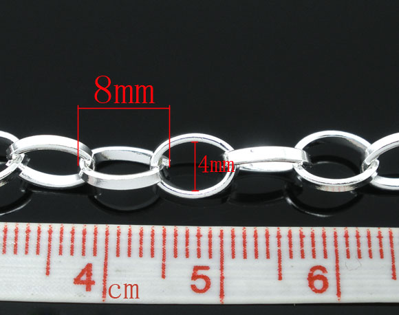 Изображение Цепочка " Крест " для Бижутерии 8x6mm Посеребренный, Проданная 4M