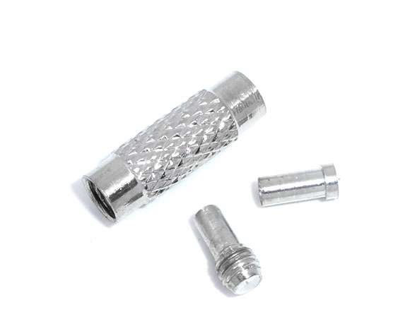 Picture of 30 Sets Brass End Caps For Necklace Bracelet Jewelry Making Cylinder Silver Tone Spiral (Fits 2.5mm Cord)