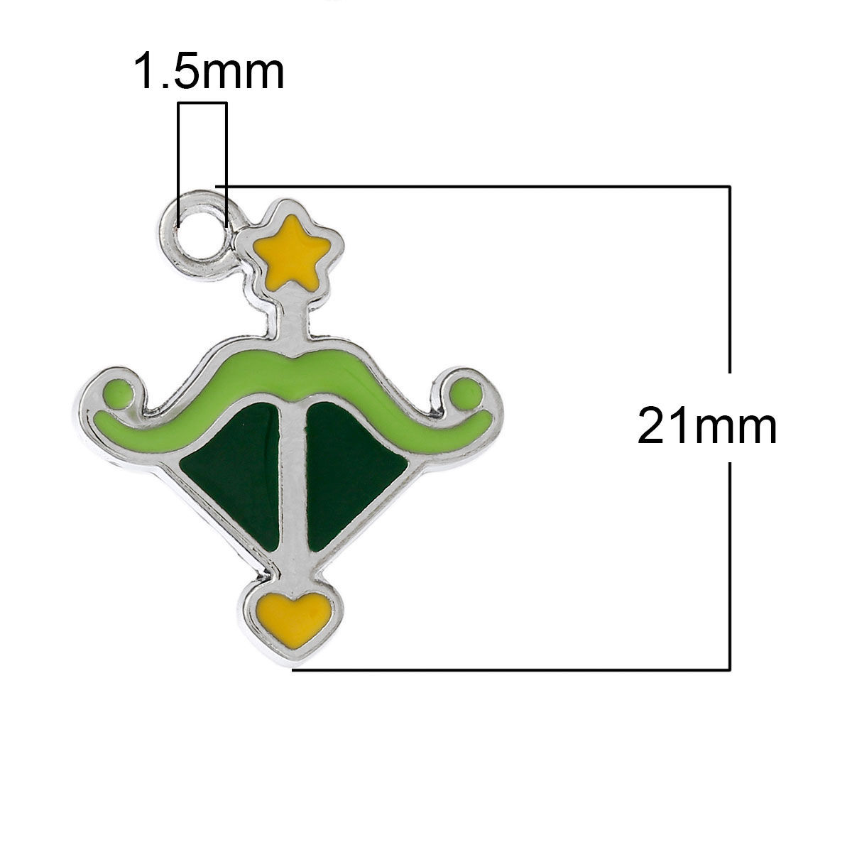 Imagen de 10 Unidades Zamak Colgantes Tono de Plata Multicolor Constelación Sagitario Esmalte 21mm x 20mm