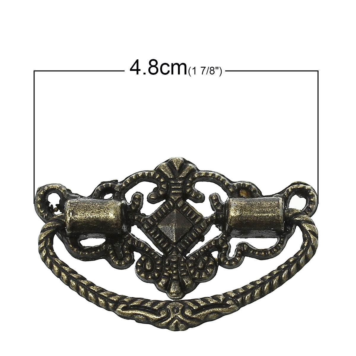Picture of Zinc Based Alloy Drawer Handles Pulls Knobs Cabinet Furniture Hardware Irregular Antique Bronze Flower Hollow 48mm(1 7/8") x 24mm(1"), 5 PCs