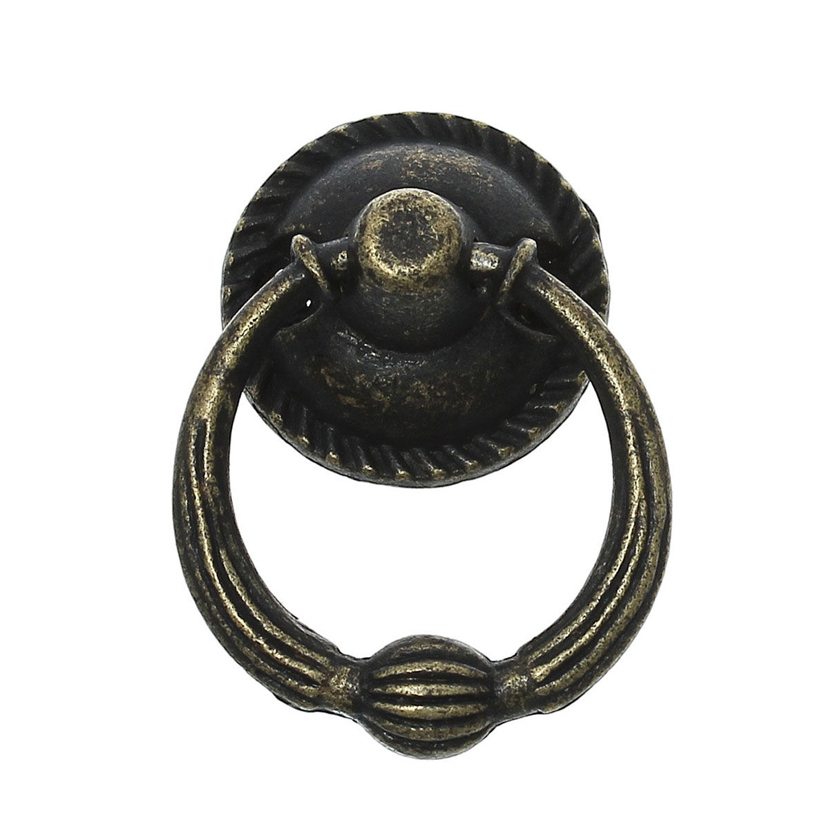 Bild von Zinklegierung Kistengriff Rund Bronzefarbe Streifen 22mm 5 Stück