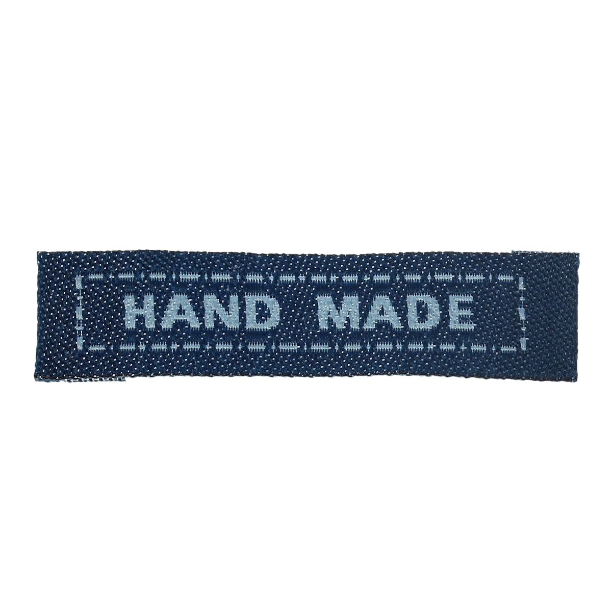 Image de Etiquette en Coton à Coudre Rectangle Bleu Marine Imprimé " Hand Made " 45mm x 10mm, 200 Pcs