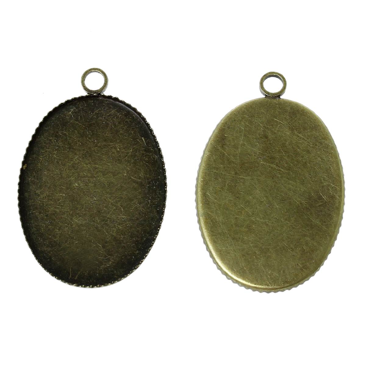 Imagen de Colgantes Bases Camafeo Latón de Óvalo , Tono Bronce (Adap a 25mm x 18mm) 29mm x 19mm, 20 Unidades