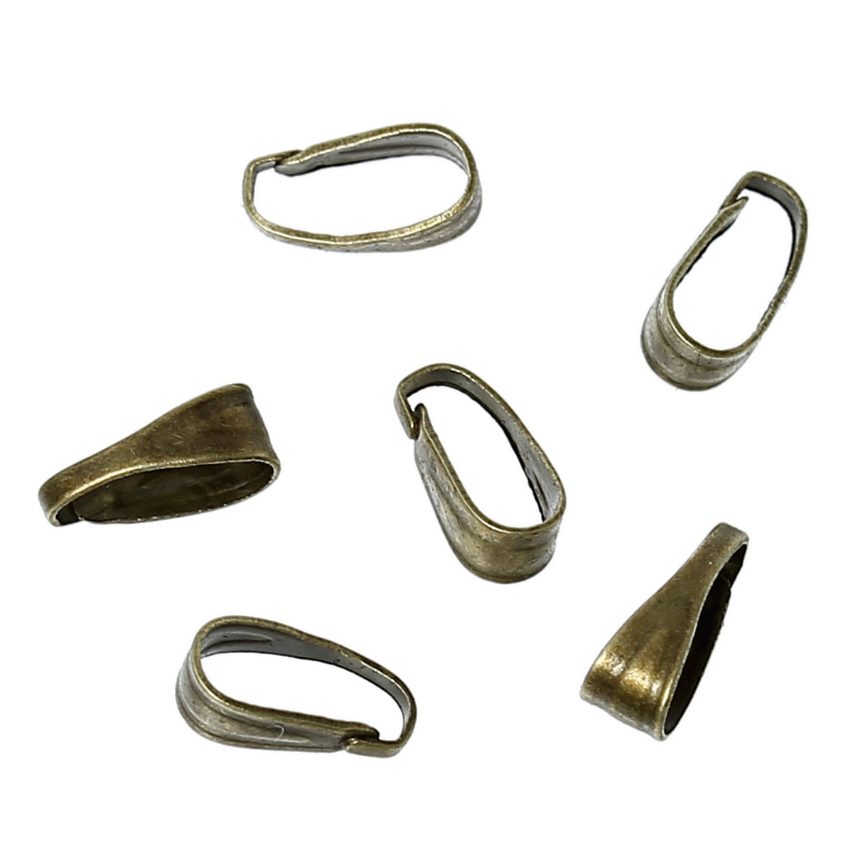 Picture of Iron Based Alloy Pendant Pinch Bails Clasps Antique Bronze 7mm x 3mm, 1000 PCs