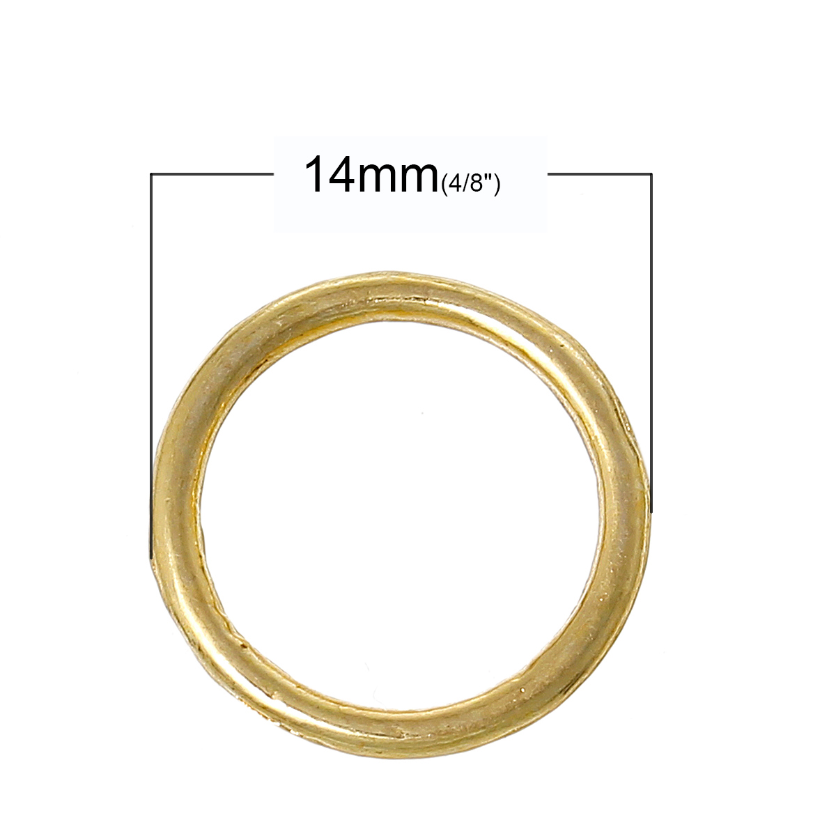 Picture of 300 PCs 14mm Dia., 1.5mm(15 gauge) Zinc Based Alloy Closed Soldered Jump Rings Findings For Jewelry Making Gold Plated Round