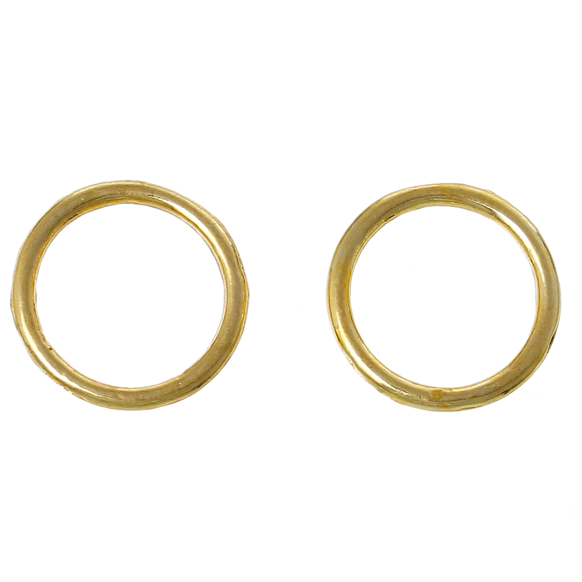 Picture of 300 PCs 14mm Dia., 1.5mm(15 gauge) Zinc Based Alloy Closed Soldered Jump Rings Findings For Jewelry Making Gold Plated Round