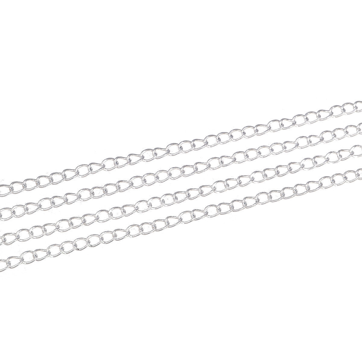 Bild von Zinklegierung Offen Panzerkette Kette Versilbert 5x3mm, 100 Meter