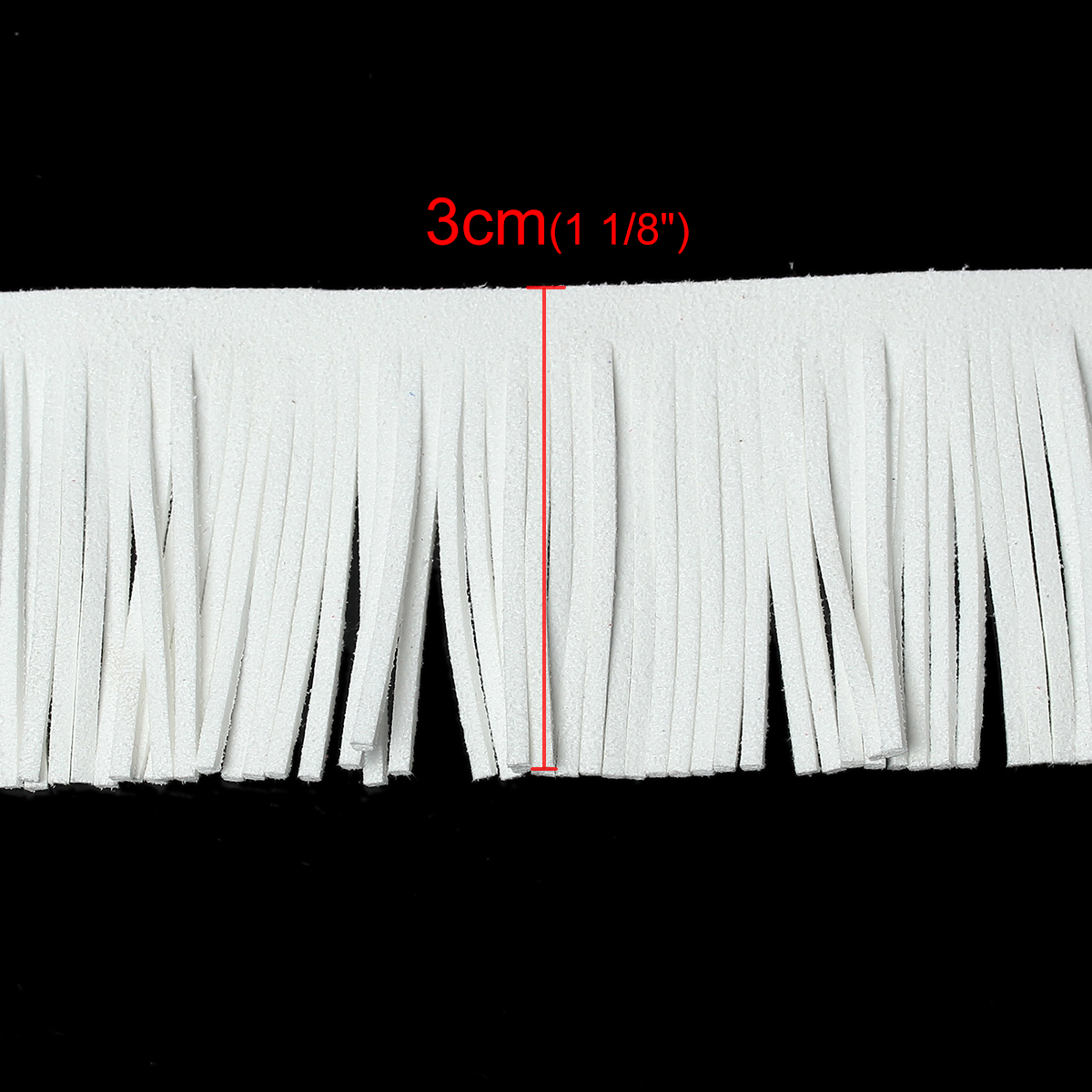 Imagen de Franja Borde Terciopelo de Ante Imitación Blanco 30.0mm 2 M