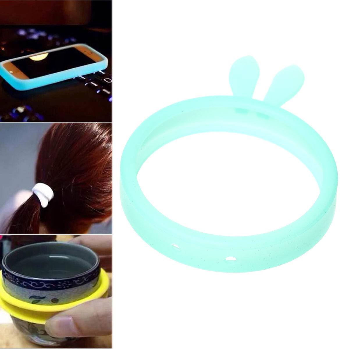 Imagen de Pulseras Silicona de verde menta 22cm de longitud, 5 Unidades