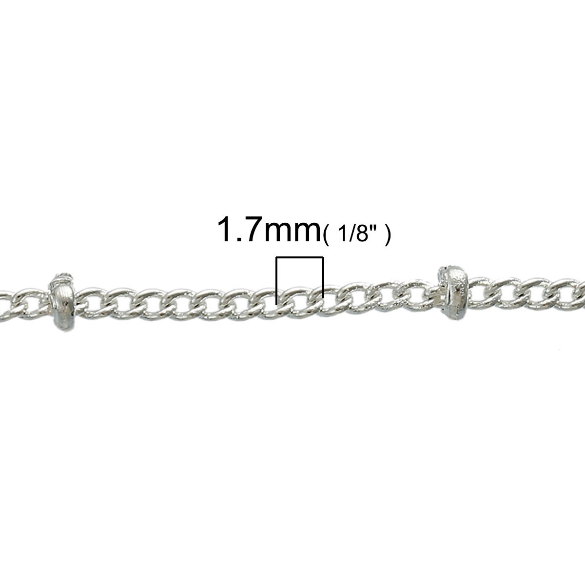 Изображение Латунь Снаряженные Цепи арматуры Посеребренный 1.7x1.3mm, 5 М