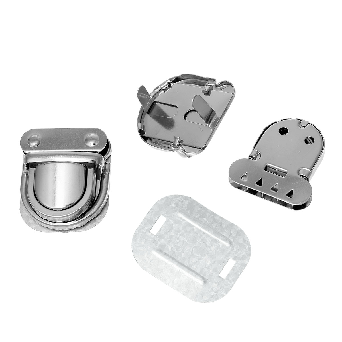 Imagen de Bolsa de cierre Purse Handbag Lock Aleación de Tono de Plata ,4.6cm x3.8cm 4.3cm x3.8cm 4.1cm x3.7cm, 5 Juegos(3 Unidades/Juego)