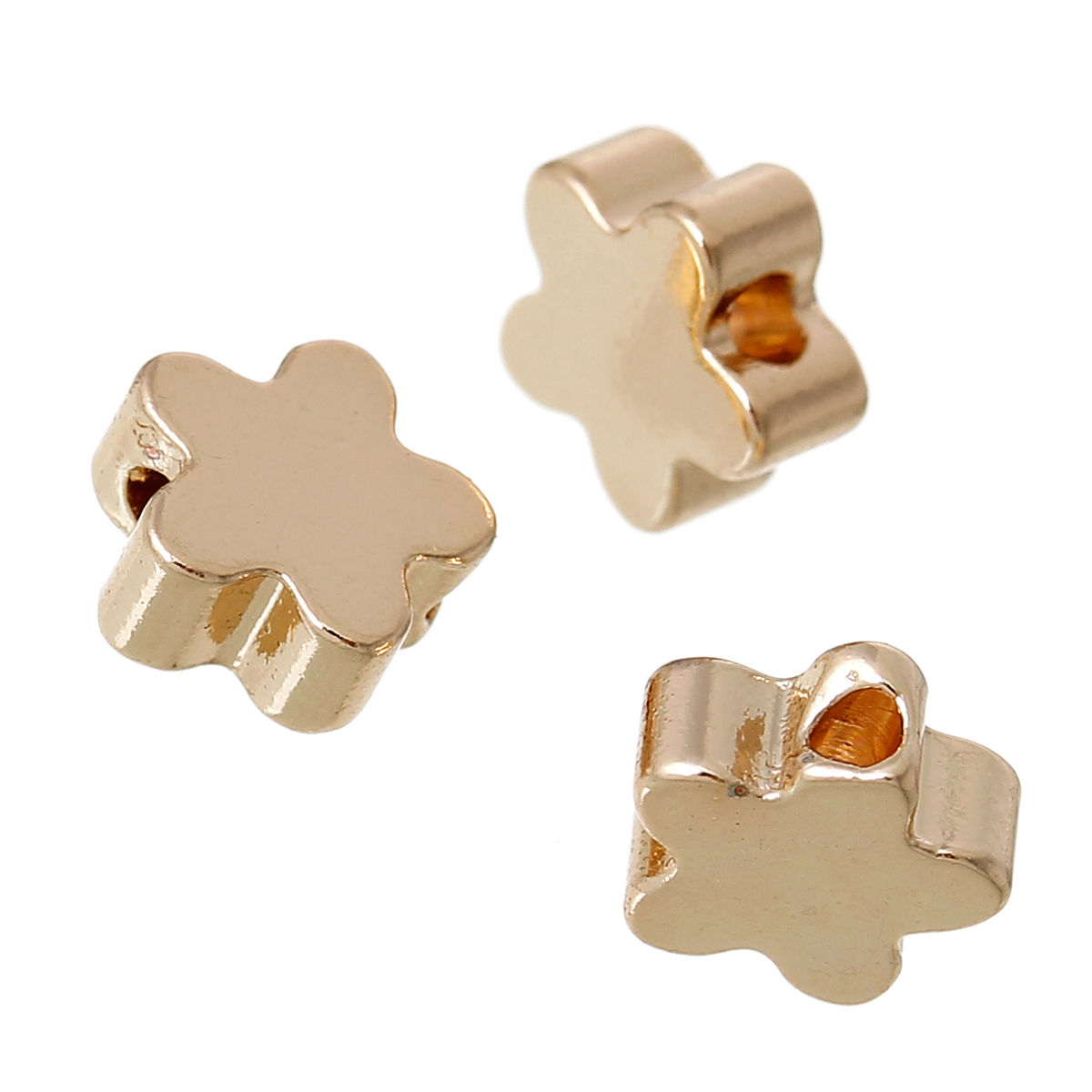 Picture of Brass Spacer Beads For DIY Jewelry Making 14K Gold Color Pentagram Star 6mm x 6mm, Hole: Approx 1.2mm, 20 PCs