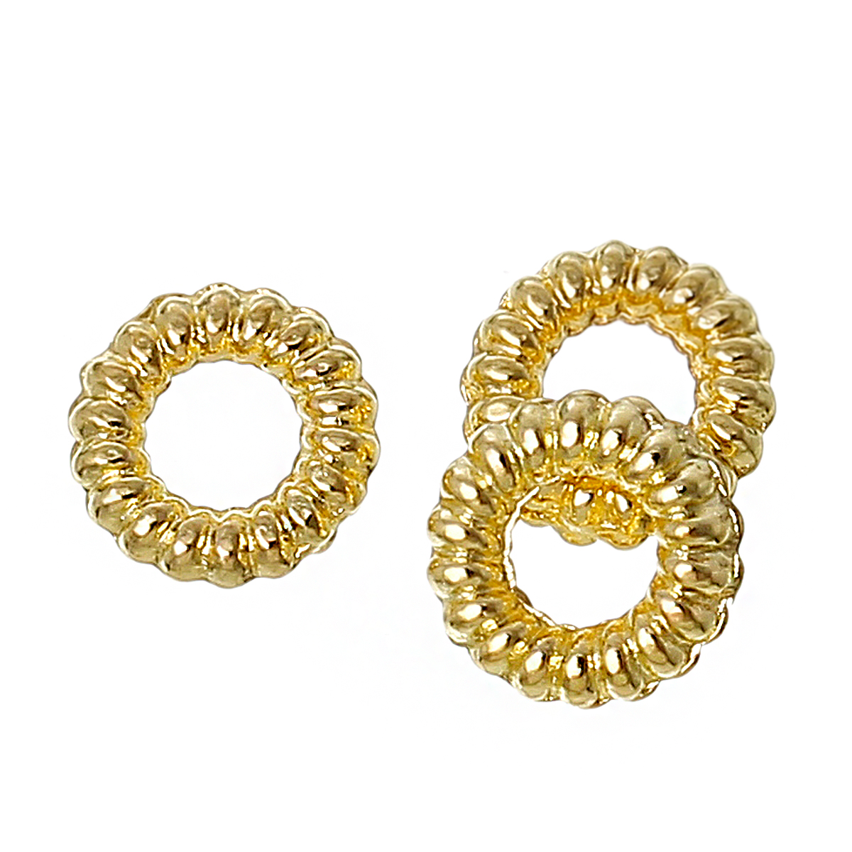 Picture of 1000 PCs 5mm Dia., 1.2mm(17 gauge) Zinc Based Alloy Closed Soldered Jump Rings Findings For Jewelry Making Gold Plated Round