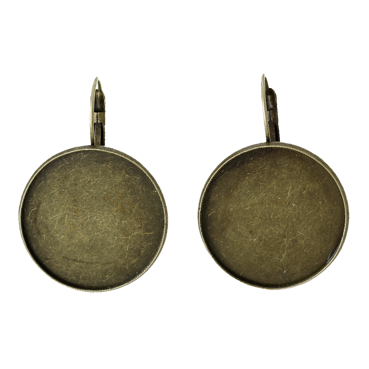 Imagen de Pendientes de Clip Base Camafeo Latón de Ronda , Tono Bronce (Apta 20mm Dia) 34mm x 22mm, 10 Unidades