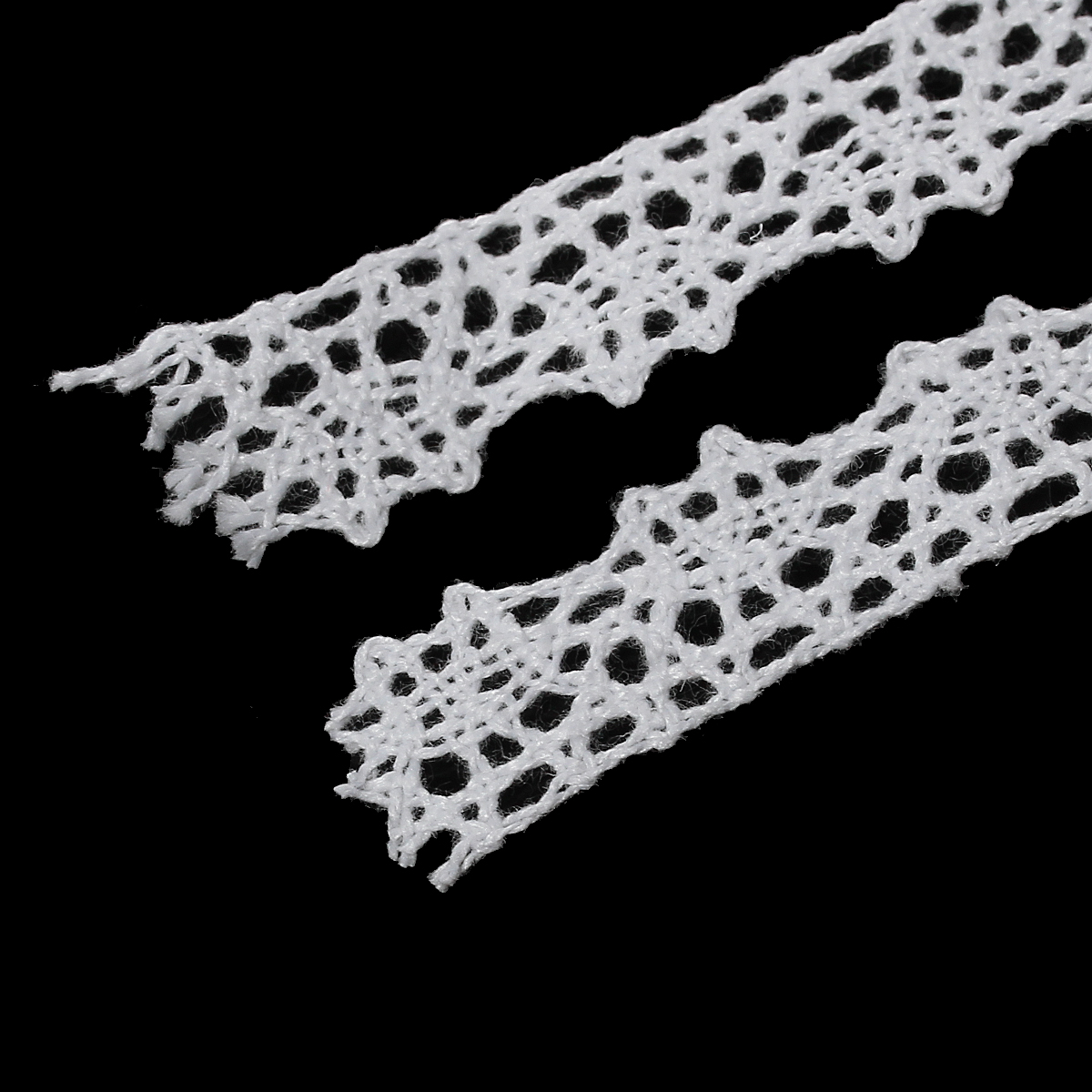 Bild von Baumwolle Spitze Lace  Weiß 14mm, 10 Yards