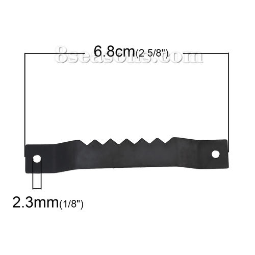 Picture of Iron Based Alloy Drawer Handles Pulls Knobs Cabinet Furniture Hardware Bar Gunmetal 68mm(2 5/8") x 10mm( 3/8"), 30 PCs