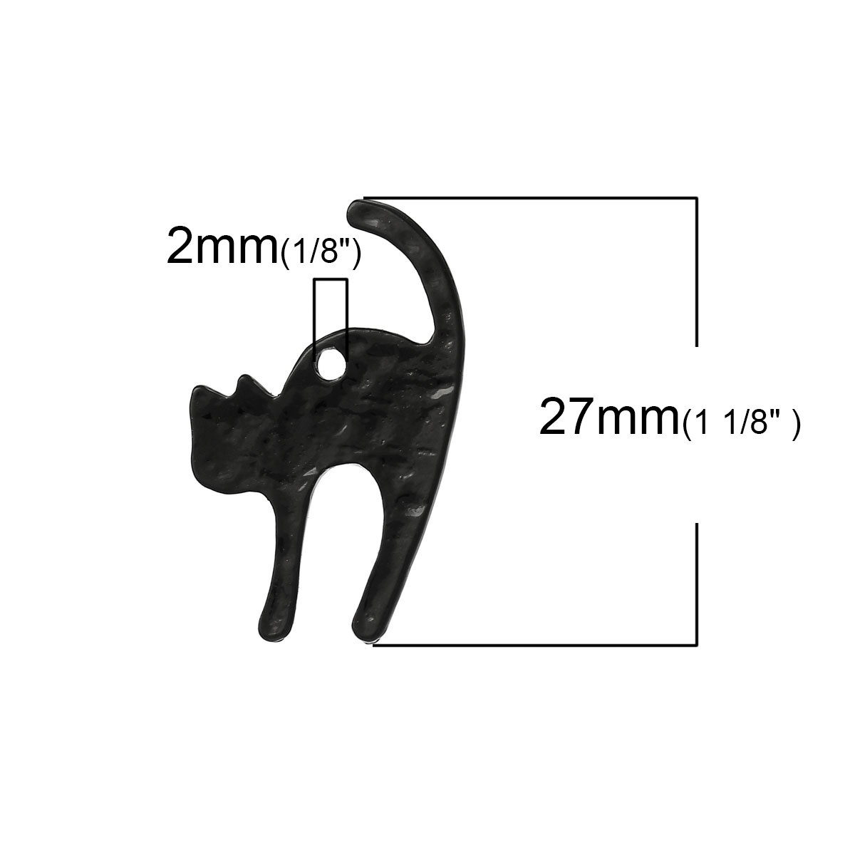 Изображение Цинковый Сплав  Подвески Кошка Черный 27мм x 17мм, 30 ШТ