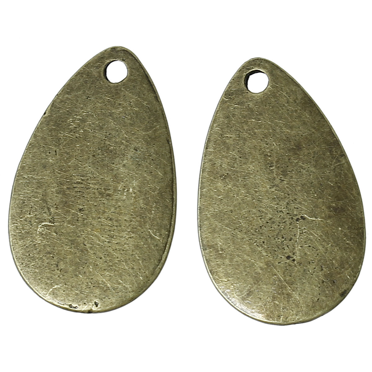 Picture of Zinc Metal Alloy Charm Pendants Teardrop Antique Bronze 24mm(1") x 14mm( 4/8"), 30 PCs