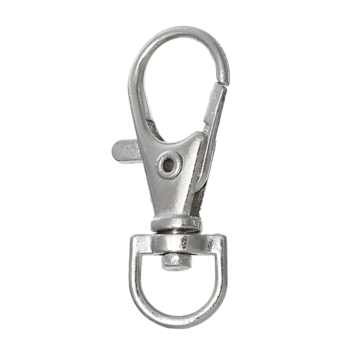Picture of Iron Based Alloy Keychain & Keyring Silver Tone Lobster Clasp 3.5cm x 1.6cm, 50 PCs