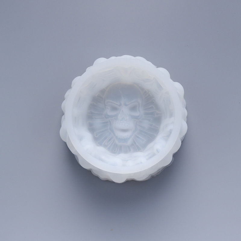 Picture of Silicone Resin Mold For Jewelry Making Ashtray Skull White 13cm x 13cm, 1 Piece