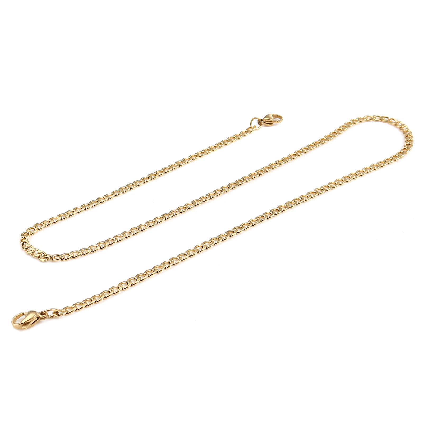 Picture of 1 Piece Vacuum Plating 304 Stainless Steel Stylish Face Mask And Glasses Neck Strap Lariat Lanyard Necklace Gold Plated Oval 54cm(21 2/8") long