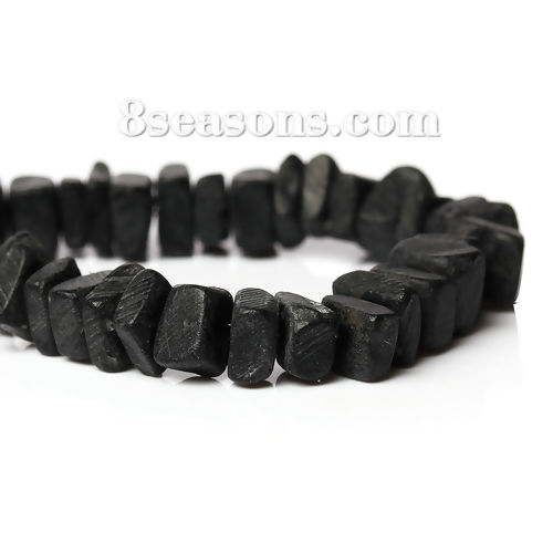 Picture of Coconut Shell Spacer Beads Irregular Black About 9mm x 7mm - 7mm x 6mm, Hole: Approx 1mm, 40cm long, 2 Strands (Approx 112 PCs/Strand)
