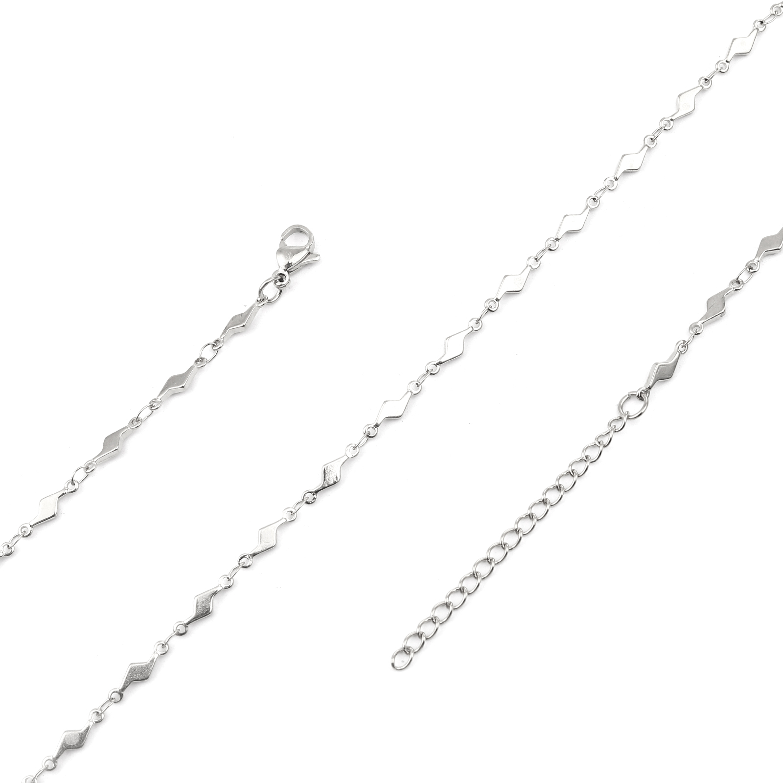 Изображение 304 Stainless Steel Necklace Lightning Silver Tone 45cm(17 6/8") long, 1 Piece