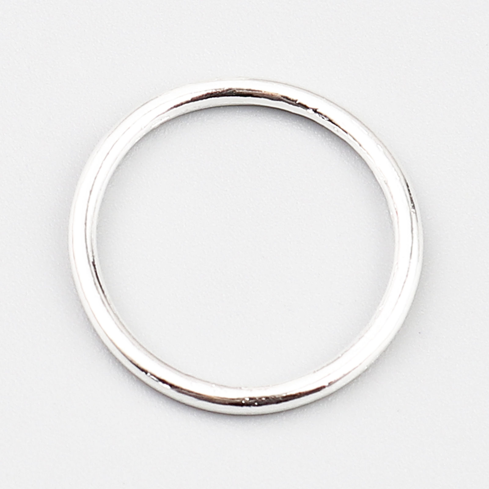 Immagine di 100 Pz 19mm Dia, 1.5mm(15 misura) Lega di Zinco Chiuso Stile Anello di Salto Argento Placcato Tondo