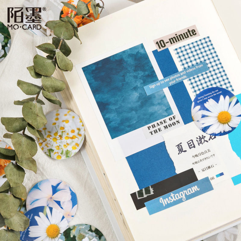 Picture of Paper DIY Scrapbook Deco Stickers Flower Multicolor 1 Box (Approx 46 PCs/Box)