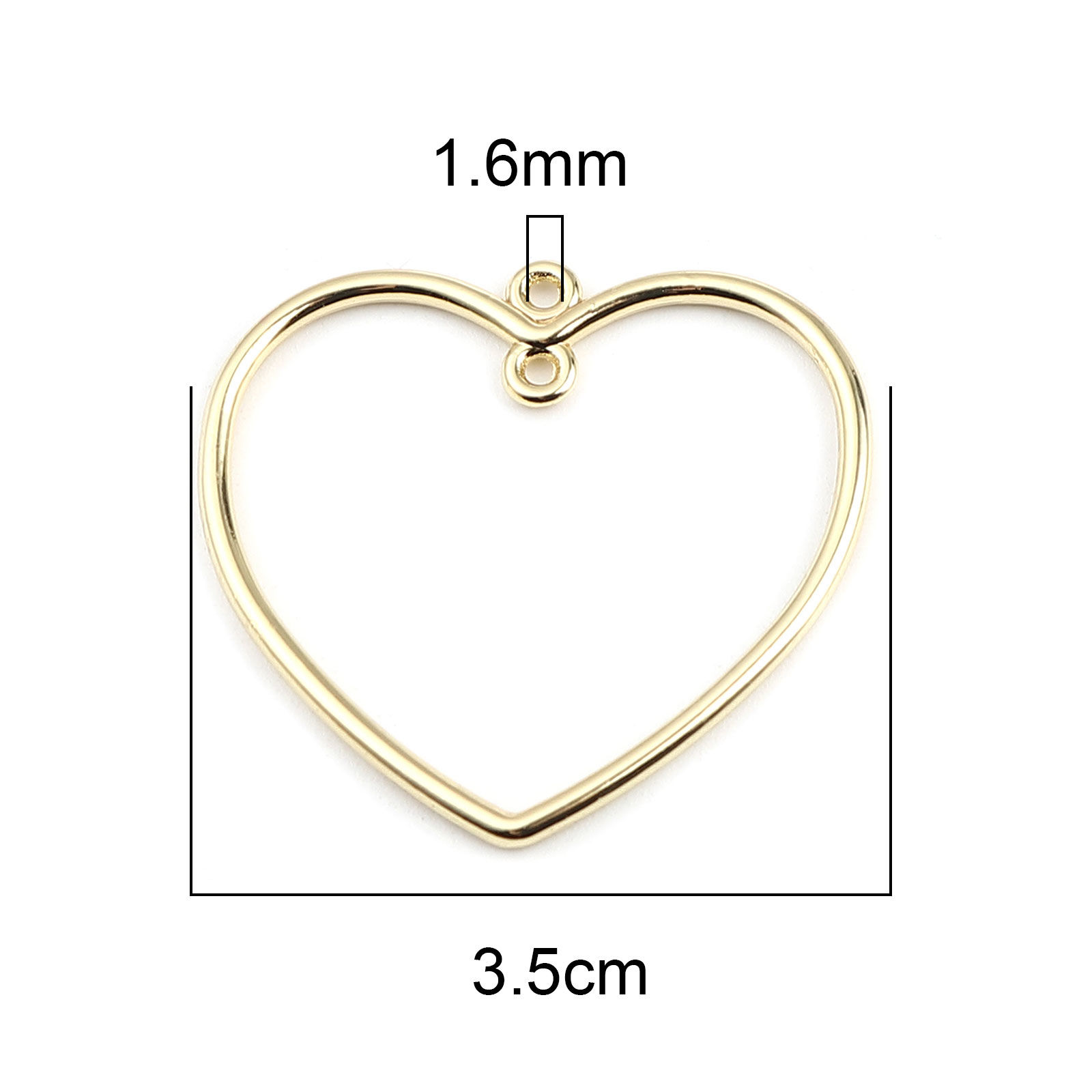 Bild von Zinklegierung Verbinder Herz Vergoldet 35mm x 33mm, 10 Stück