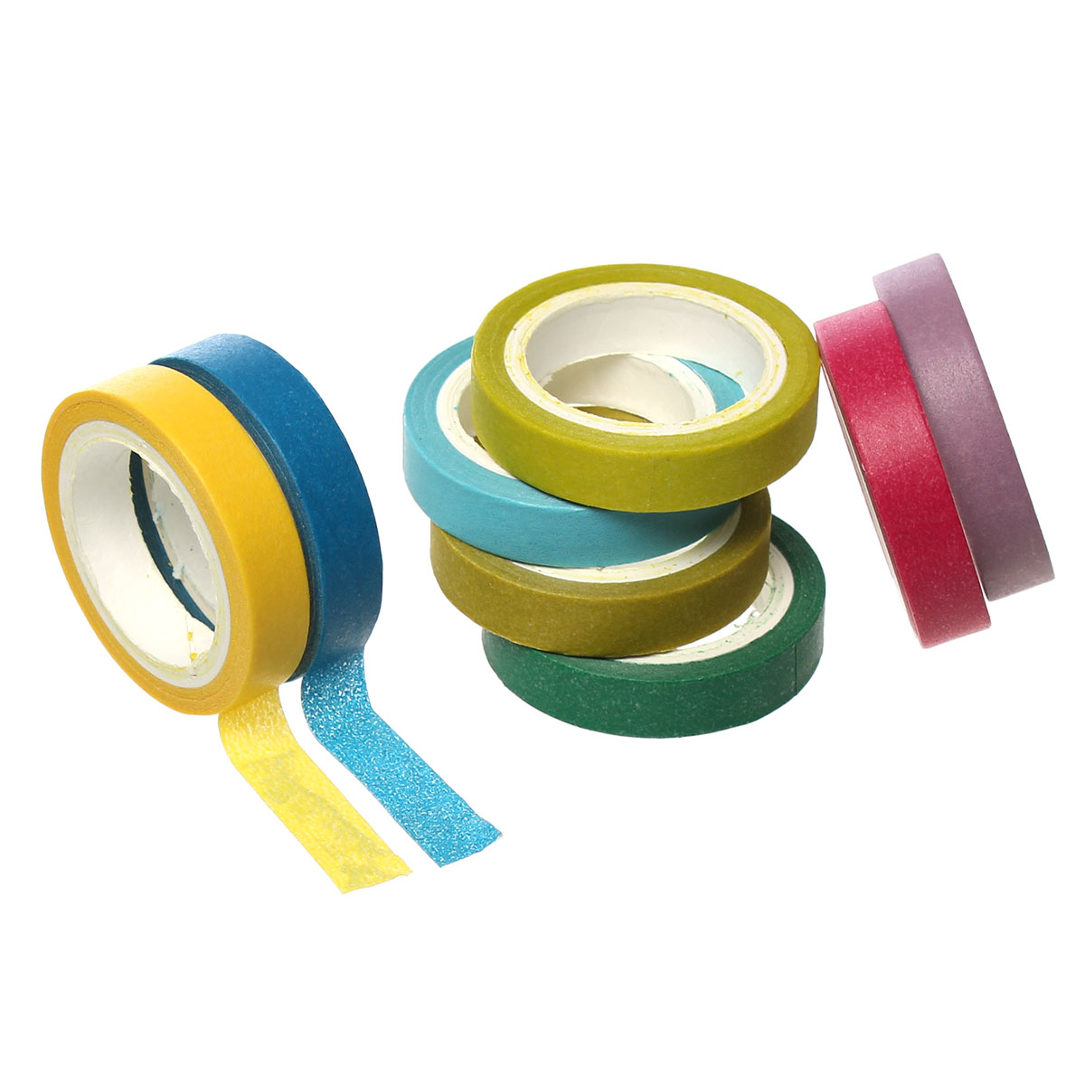 Bild von Papier selbsthaftendes Washi Klebeband Zufällig mix 8.0mm( 3/8"), 1 Box (ca. 10 Rolle/Box, 5.0 M/Rolle)