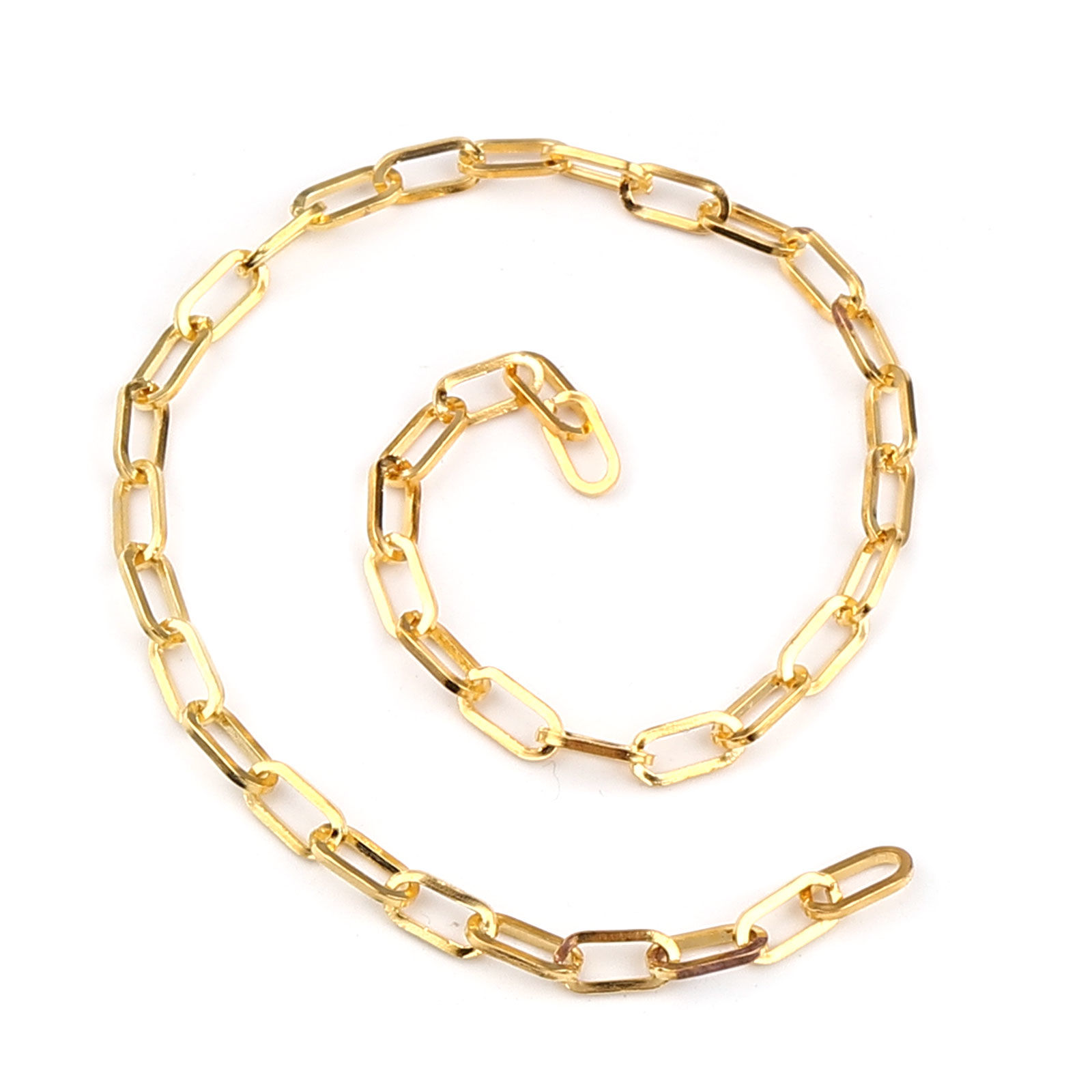 Bild von Eisenlegierung Gliederkette Kette Vergoldet Oval 10x5mm, 3 Meter