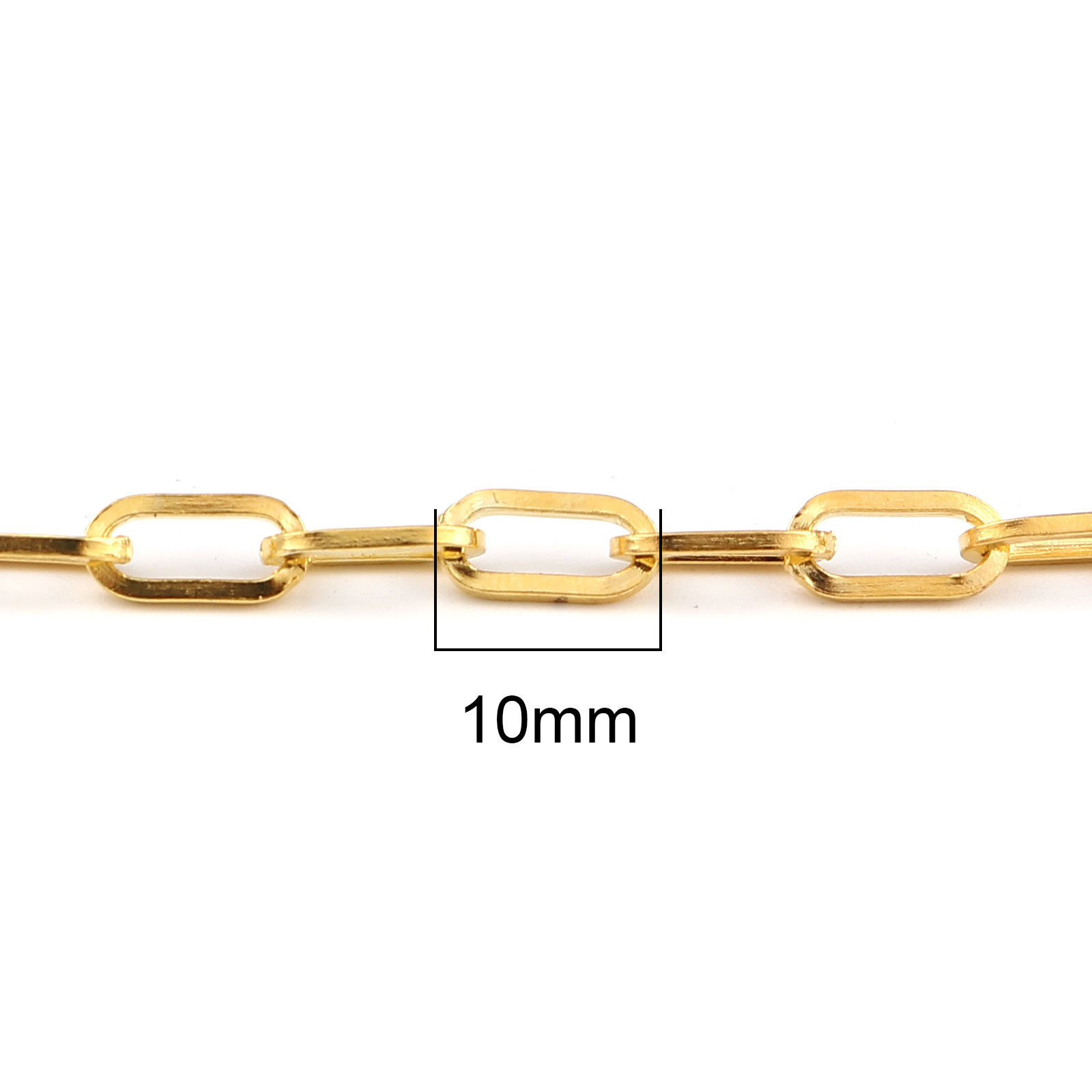 Bild von Eisenlegierung Gliederkette Kette Vergoldet Oval 10x5mm, 3 Meter