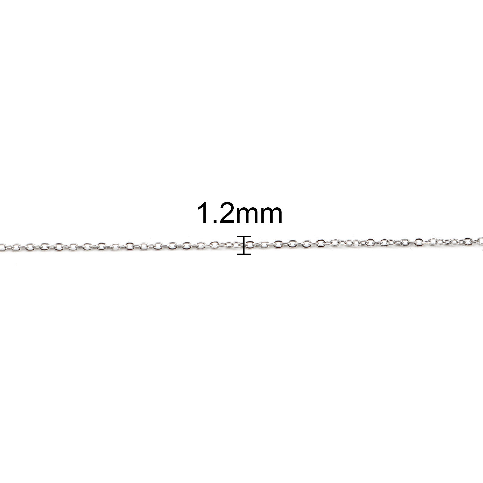 Picture of Stainless Steel Link Cable Chain Silver Tone 1.6x1.2mm, 2 M