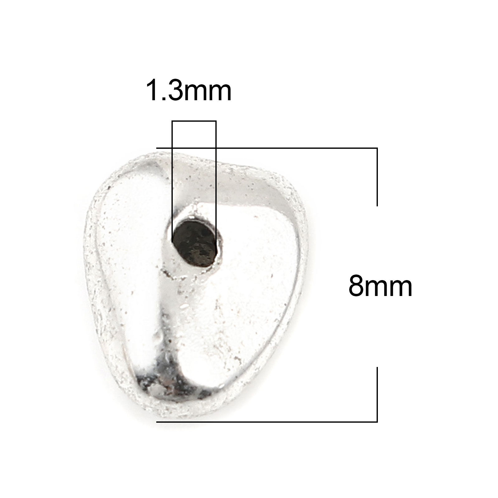 Imagen de Zamak Cuentas Irregular Plata Antigua Aprox 8mm x 7mm, Agujero: Aprox 1.3mm, 50 Unidades