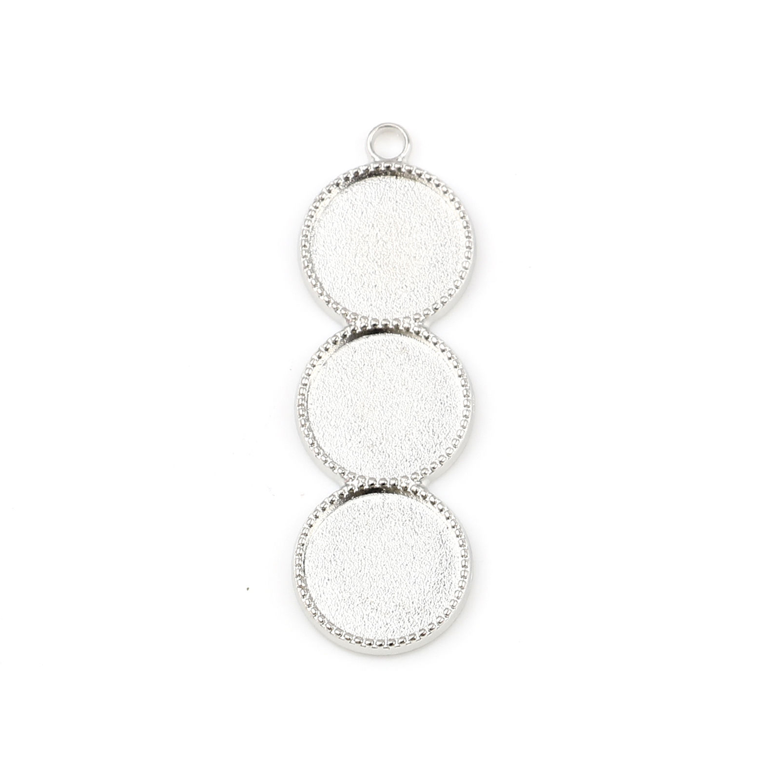 Imagen de Zamak Soporta a Cabachones Colgantes Ronda Tono de Plata (Apta 12mm) 44mm x 14mm, 10 Unidades