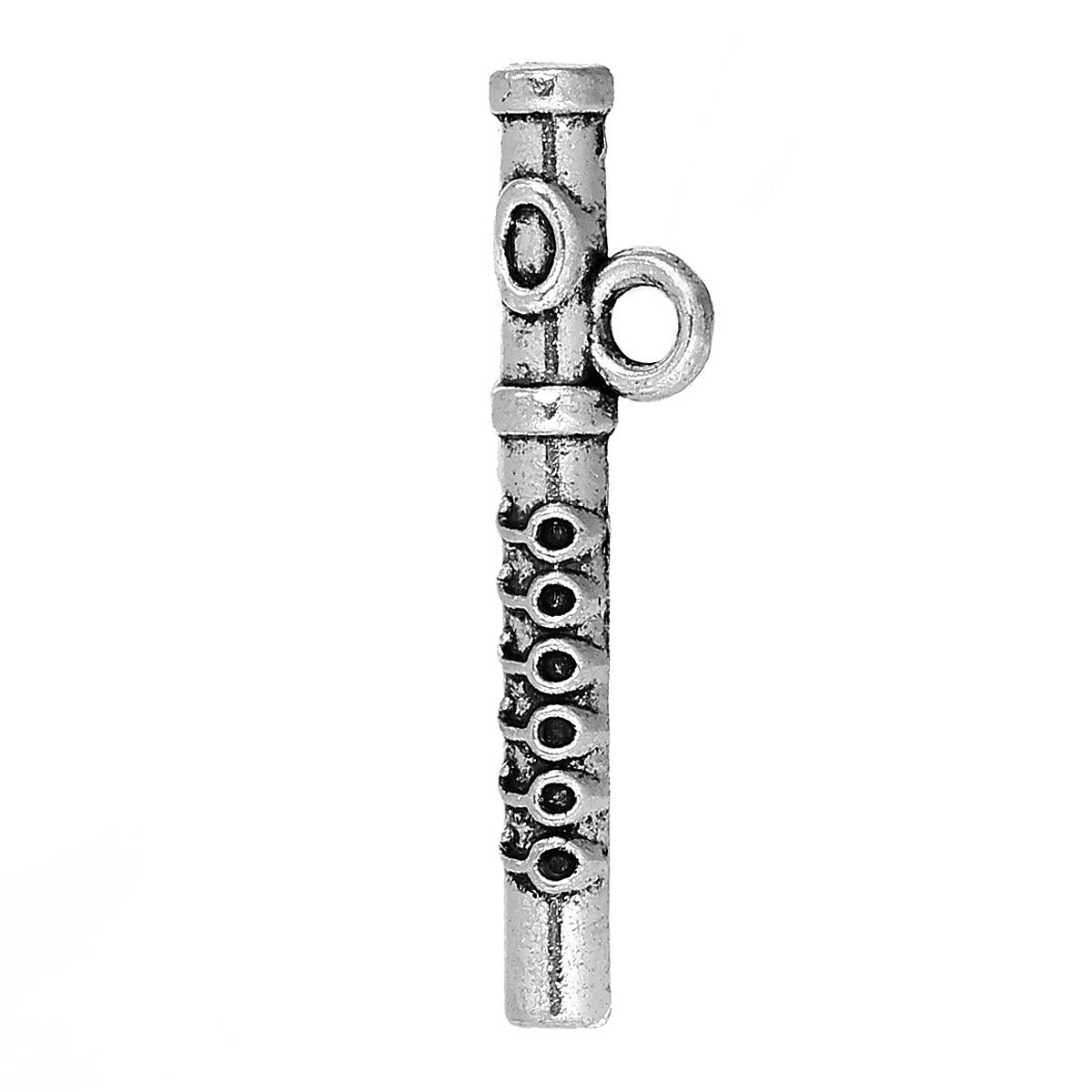 Imagen de Colgantes 3D Aleación del Metal Del Zinc de Gaita Instrumento Musical , Plata Antigua 29mmx 7mm, 100 Unidades